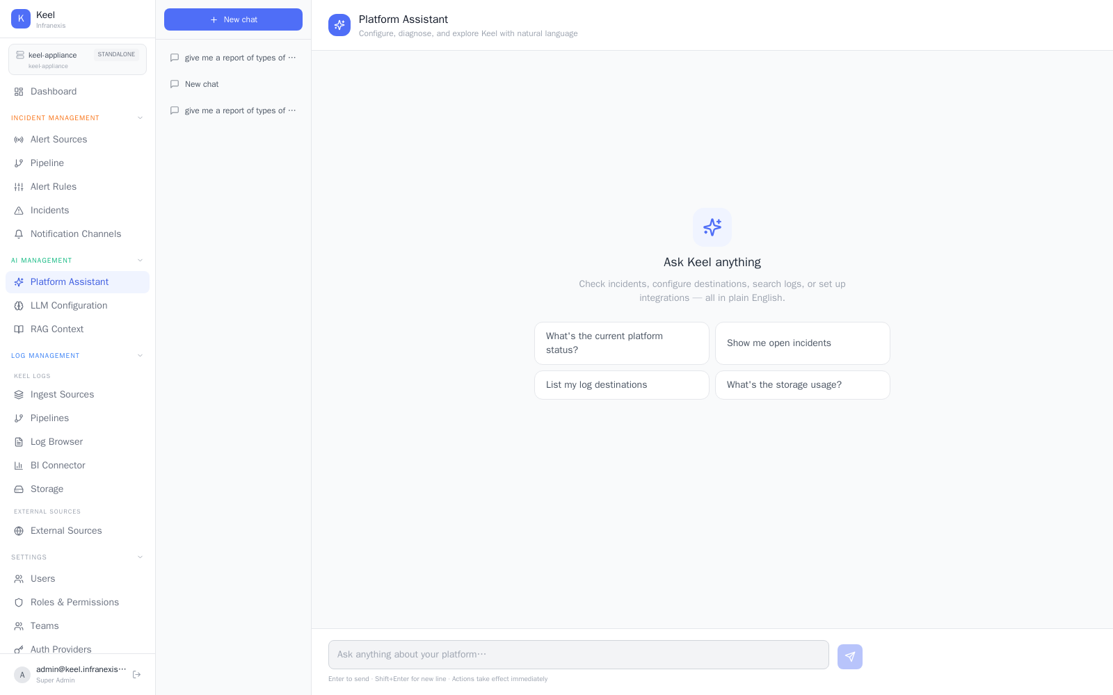 The Platform Assistant — ask questions in plain English